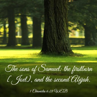 Picture 03 - 1 Chronicles 6:28 WEB - The sons of Samuel: the firstborn [Joel], and the - Bible Verse Picture