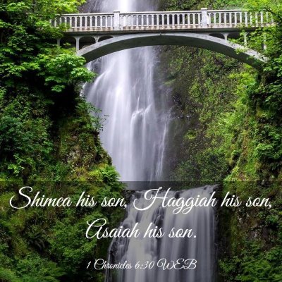 Picture 03 - 1 Chronicles 6:30 WEB - Shimea his son, Haggiah his son, Asaiah his - Bible Verse Picture
