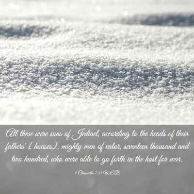 Picture 03 - 1 Chronicles 7:11 WEB - All these were sons of Jediael, according to the - Bible Verse Picture