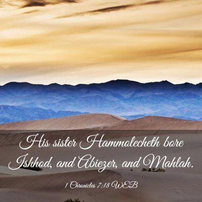 Picture 03 - 1 Chronicles 7:18 WEB - His sister Hammolecheth bore Ishhod, and Abiezer, - Bible Verse Picture