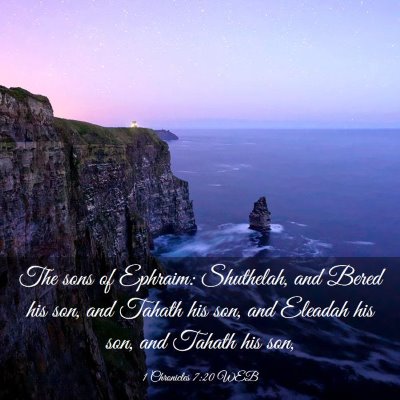Picture 03 - 1 Chronicles 7:20 WEB - The sons of Ephraim: Shuthelah, and Bered his - Bible Verse Picture