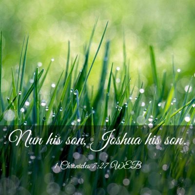 Picture 03 - 1 Chronicles 7:27 WEB - Nun his son, Joshua his - Bible Verse Picture