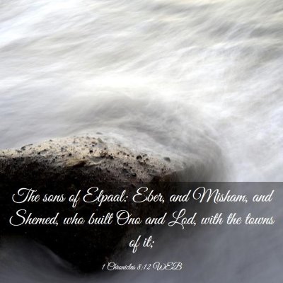 Picture 03 - 1 Chronicles 8:12 WEB - The sons of Elpaal: Eber, and Misham, and Shemed, - Bible Verse Picture