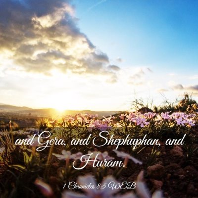 Picture 03 - 1 Chronicles 8:5 WEB - and Gera, and Shephuphan, and - Bible Verse Picture