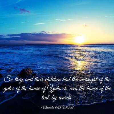 Picture 03 - 1 Chronicles 9:23 WEB - So they and their children had the oversight of - Bible Verse Picture