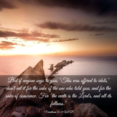 Picture 03 - 1 Corinthians 10:28 WEB - But if anyone says to you, 