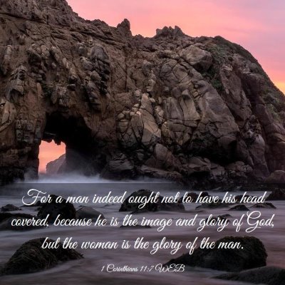 Picture 03 - 1 Corinthians 11:7 WEB - For a man indeed ought not to have his head - Bible Verse Picture