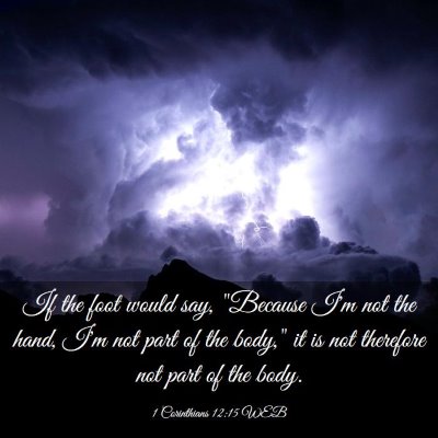 Picture 03 - 1 Corinthians 12:15 WEB - If the foot would say, 
