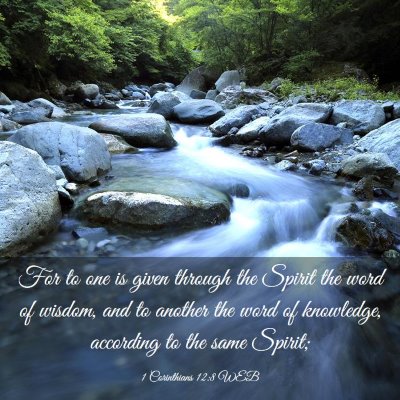 Picture 03 - 1 Corinthians 12:8 WEB - For to one is given through the Spirit the word - Bible Verse Picture