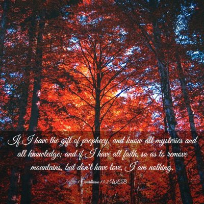 Picture 03 - 1 Corinthians 13:2 WEB - If I have the gift of prophecy, and know all - Bible Verse Picture