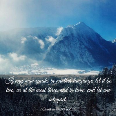 Picture 03 - 1 Corinthians 14:27 WEB - If any man speaks in another language, let it be - Bible Verse Picture