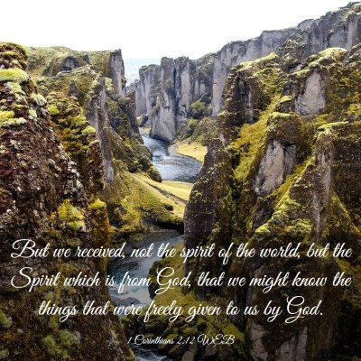 Picture 03 - 1 Corinthians 2:12 WEB - But we received, not the spirit of the world, but - Bible Verse Picture