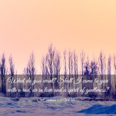 Picture 03 - 1 Corinthians 4:21 WEB - What do you want? Shall I come to you with a rod, - Bible Verse Picture