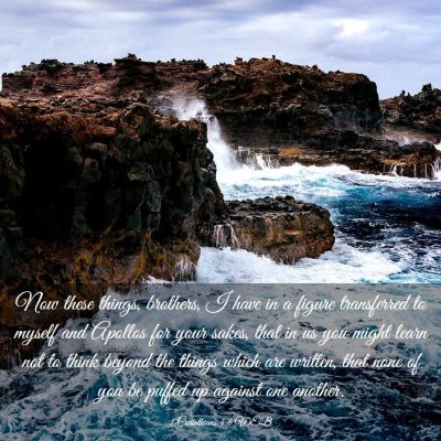 Picture 03 - 1 Corinthians 4:6 WEB - Now these things, brothers, I have in a figure - Bible Verse Picture