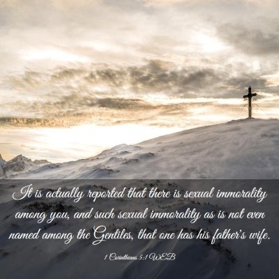 Picture 03 - 1 Corinthians 5:1 WEB - It is actually reported that there is sexual - Bible Verse Picture