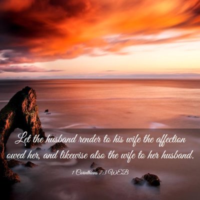 Picture 03 - 1 Corinthians 7:3 WEB - Let the husband render to his wife the affection - Bible Verse Picture