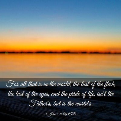 Picture 03 - 1 John 2:16 WEB - For all that is in the world, the lust of the - Bible Verse Picture