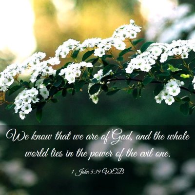Picture 03 - 1 John 5:19 WEB - We know that we are of God, and the whole world - Bible Verse Picture