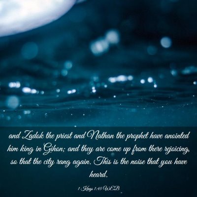 Picture 03 - 1 Kings 1:45 WEB - and Zadok the priest and Nathan the prophet have - Bible Verse Picture