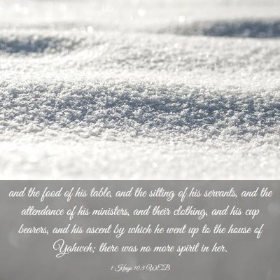 Picture 03 - 1 Kings 10:5 WEB - and the food of his table, and the sitting of his - Bible Verse Picture