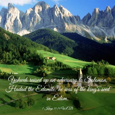 Picture 03 - 1 Kings 11:14 WEB - Yahweh raised up an adversary to Solomon, Hadad - Bible Verse Picture