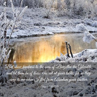 Picture 03 - 1 Kings 2:7 WEB - But show kindness to the sons of Barzillai the - Bible Verse Picture
