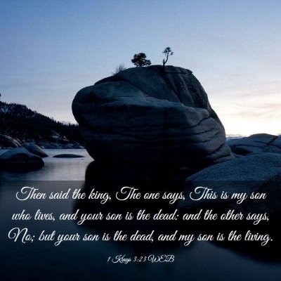 Picture 03 - 1 Kings 3:23 WEB - Then said the king, The one says, This is my son - Bible Verse Picture
