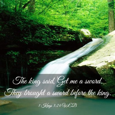 Picture 03 - 1 Kings 3:24 WEB - The king said, Get me a sword. They brought a - Bible Verse Picture