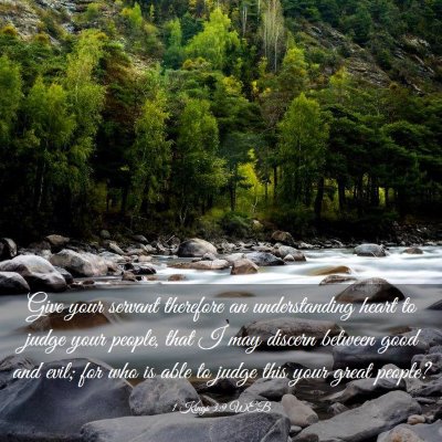 Picture 03 - 1 Kings 3:9 WEB - Give your servant therefore an understanding - Bible Verse Picture