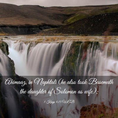 Picture 03 - 1 Kings 4:15 WEB - Ahimaaz, in Naphtali (he also took Basemath the - Bible Verse Picture