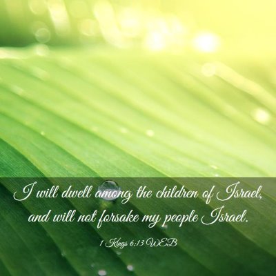 Picture 03 - 1 Kings 6:13 WEB - I will dwell among the children of Israel, and - Bible Verse Picture