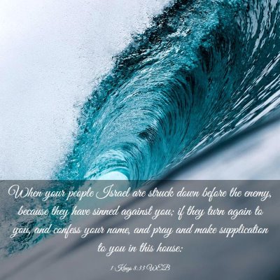 Picture 03 - 1 Kings 8:33 WEB - When your people Israel are struck down before - Bible Verse Picture