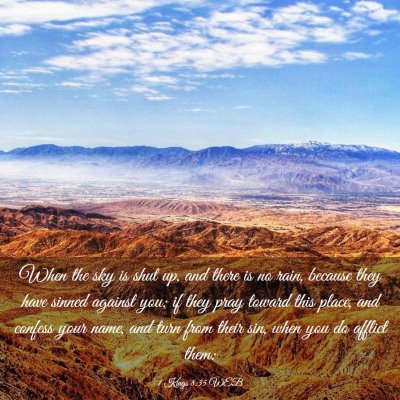 Picture 03 - 1 Kings 8:35 WEB - When the sky is shut up, and there is no rain, - Bible Verse Picture