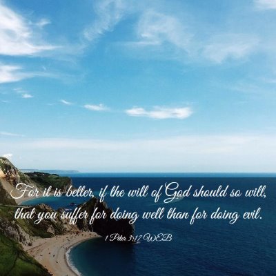Picture 03 - 1 Peter 3:17 WEB - For it is better, if the will of God should so - Bible Verse Picture