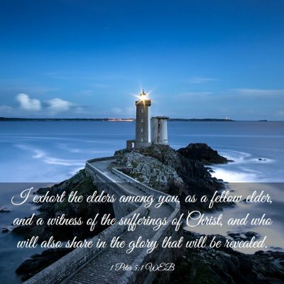 Picture 03 - 1 Peter 5:1 WEB - I exhort the elders among you, as a fellow elder, - Bible Verse Picture