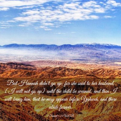 Picture 03 - 1 Samuel 1:22 WEB - But Hannah didn't go up; for she said to her - Bible Verse Picture