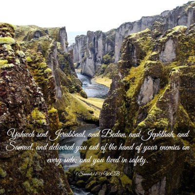 Picture 03 - 1 Samuel 12:11 WEB - Yahweh sent Jerubbaal, and Bedan, and Jephthah, - Bible Verse Picture