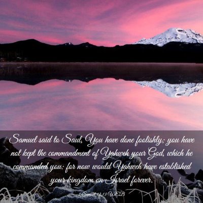 Picture 03 - 1 Samuel 13:13 WEB - Samuel said to Saul, You have done foolishly; you - Bible Verse Picture