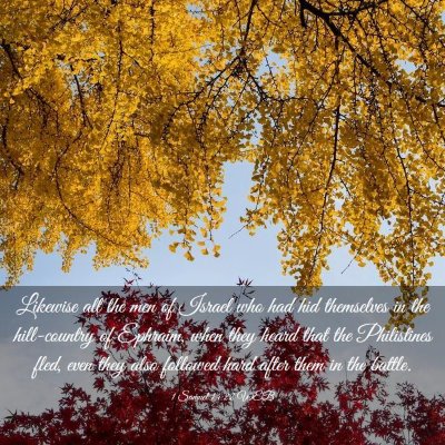 Picture 03 - 1 Samuel 14:22 WEB - Likewise all the men of Israel who had hid - Bible Verse Picture