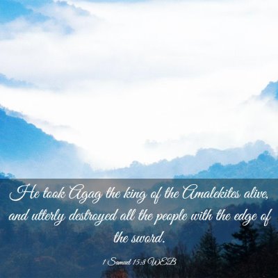 Picture 03 - 1 Samuel 15:8 WEB - He took Agag the king of the Amalekites alive, - Bible Verse Picture
