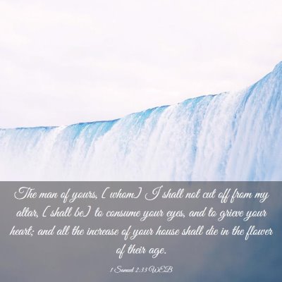 Picture 03 - 1 Samuel 2:33 WEB - The man of yours, [whom] I shall not cut off from - Bible Verse Picture
