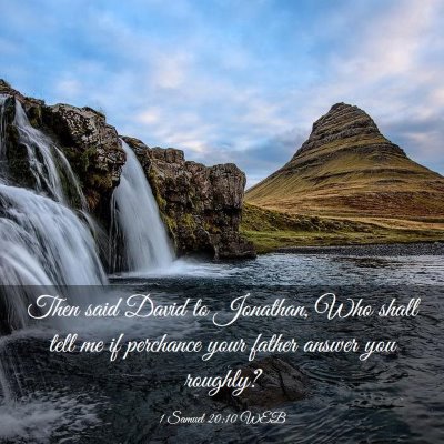 Picture 03 - 1 Samuel 20:10 WEB - Then said David to Jonathan, Who shall tell me if - Bible Verse Picture