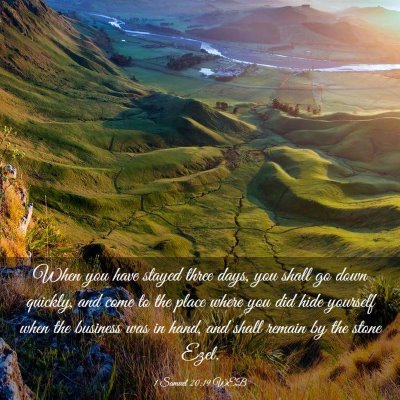 Picture 03 - 1 Samuel 20:19 WEB - When you have stayed three days, you shall go - Bible Verse Picture