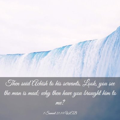 Picture 03 - 1 Samuel 21:14 WEB - Then said Achish to his servants, Look, you see - Bible Verse Picture
