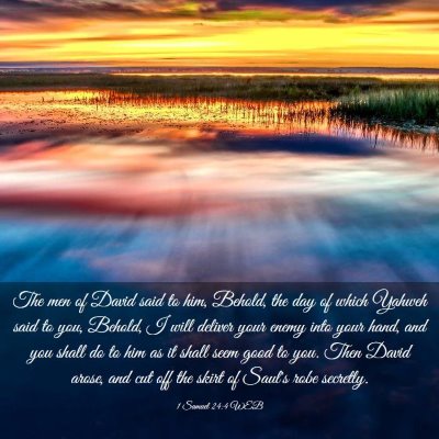 Picture 03 - 1 Samuel 24:4 WEB - The men of David said to him, Behold, the day of - Bible Verse Picture
