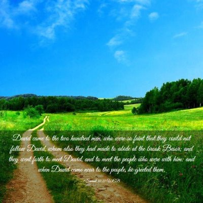 Picture 03 - 1 Samuel 30:21 WEB - David came to the two hundred men, who were so - Bible Verse Picture