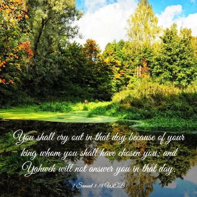 Picture 03 - 1 Samuel 8:18 WEB - You shall cry out in that day because of your - Bible Verse Picture