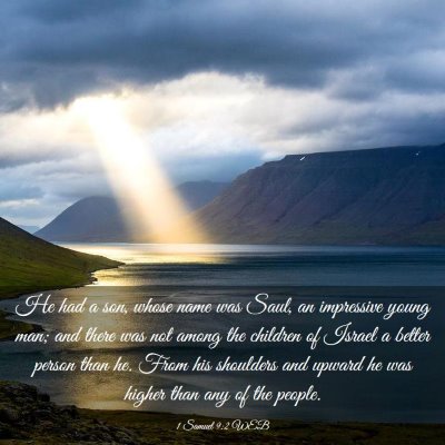 Picture 03 - 1 Samuel 9:2 WEB - He had a son, whose name was Saul, an impressive - Bible Verse Picture