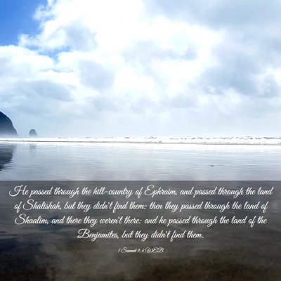 Picture 03 - 1 Samuel 9:4 WEB - He passed through the hill-country of Ephraim, - Bible Verse Picture