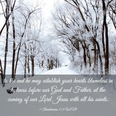 Picture 03 - 1 Thessalonians 3:13 WEB - to the end he may establish your hearts blameless - Bible Verse Picture